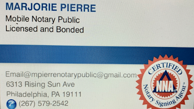 Marjorie Pierre Mobile Notary Public Singing Agent