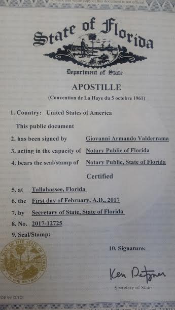 Apostille Florida | Florida Apostille | Apostille Services | Notary Services - Kissimmee